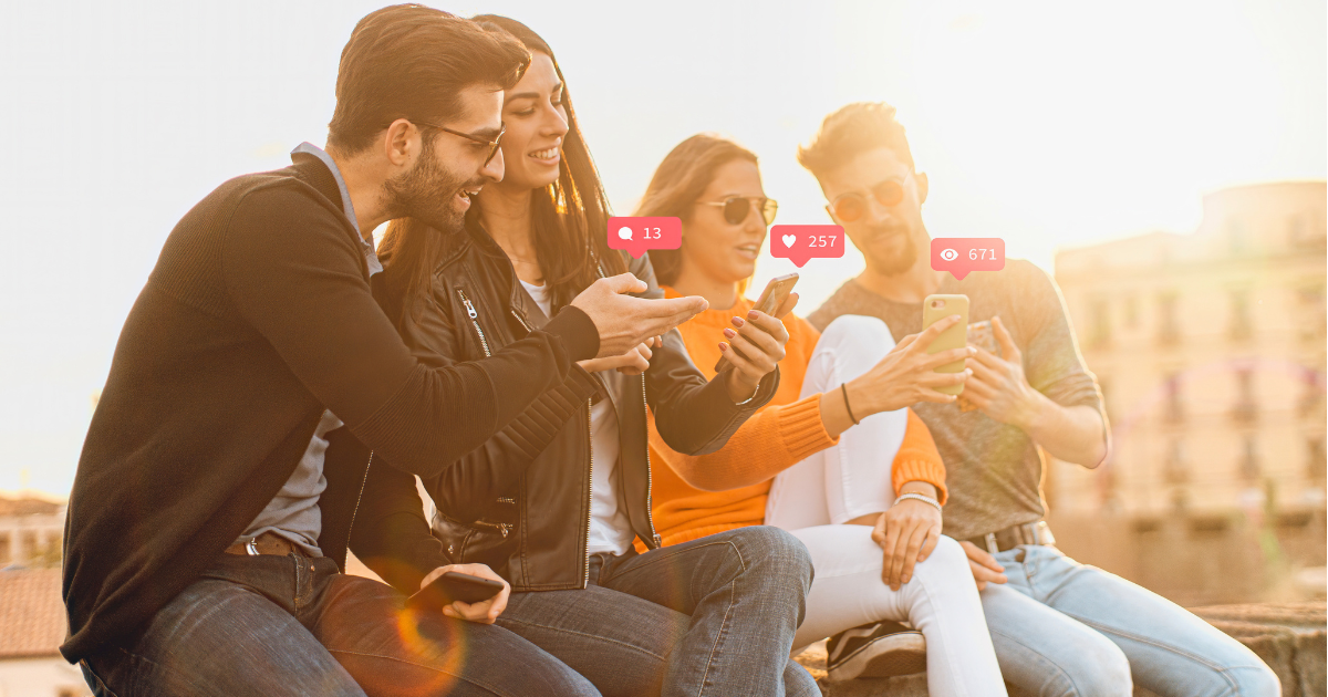 Friends compare the types of social media content that work on Facebook, Instagram, and LinkedIn.